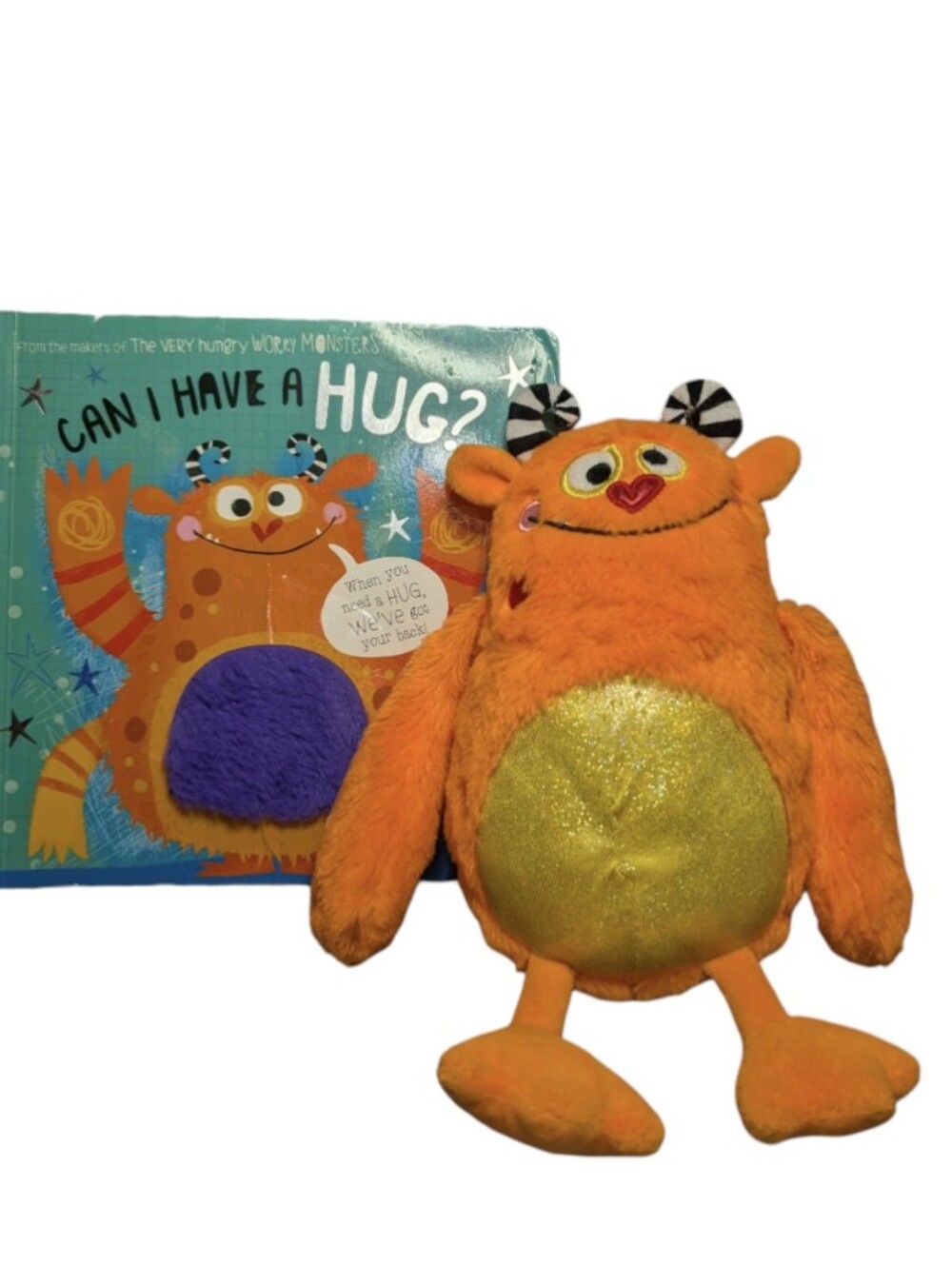 2 For $20 🩷 Can I Have A Hug Book & Orange Monster Plush Set